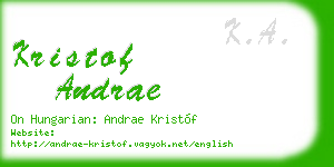 kristof andrae business card