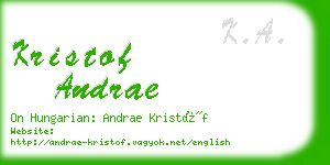 kristof andrae business card
